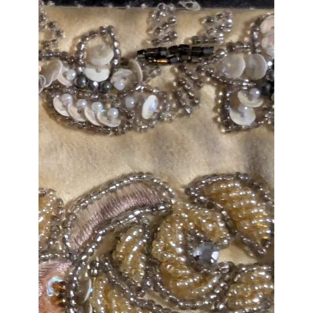 M.S.‎ Collections Beaded Floral Evening Clutch Purse Gold Tone Kiss Lock Frame - Picture 7 of 15